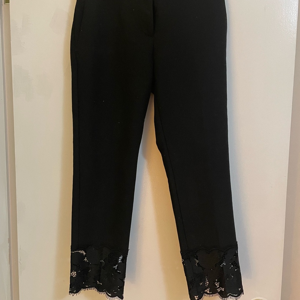Ann Taylor Lace Trim Ankle Pants